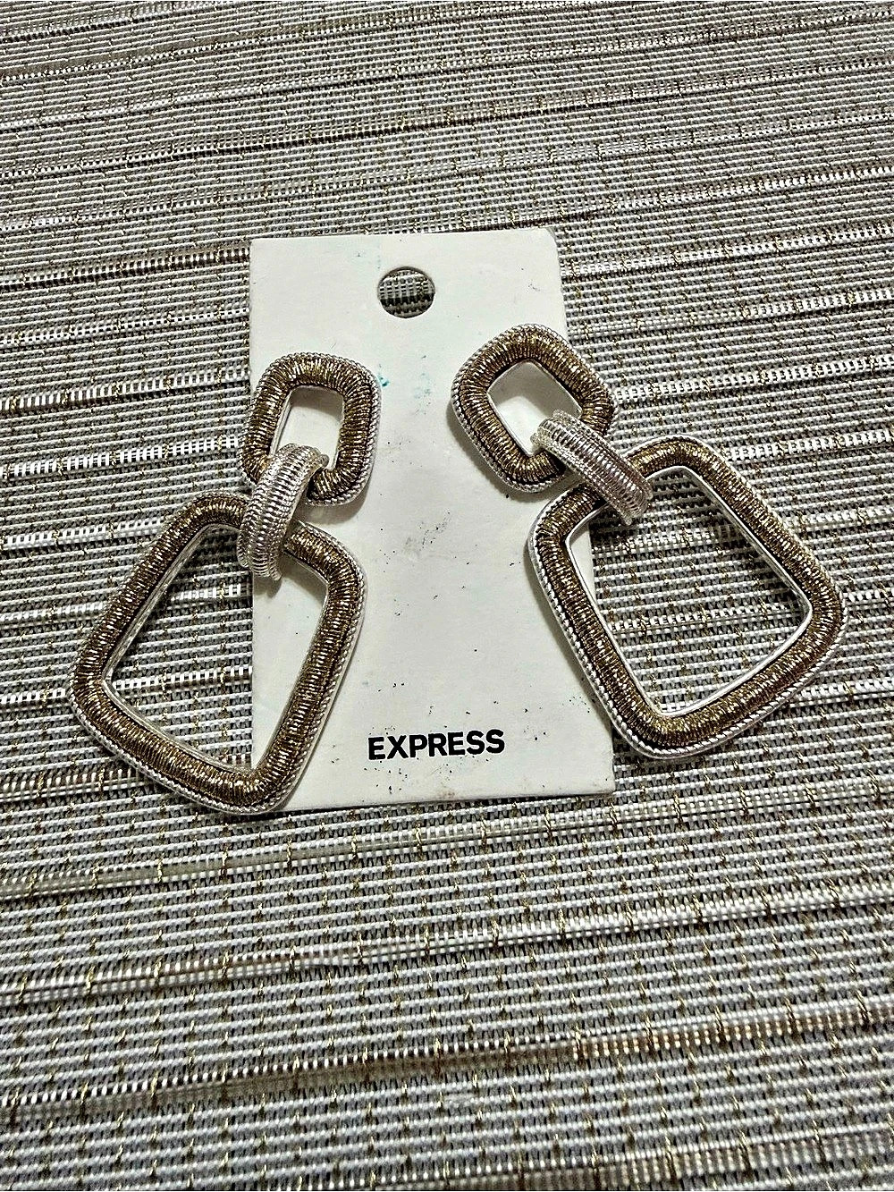 Express Geometric Drop Earrings in Gold & Silver NWT